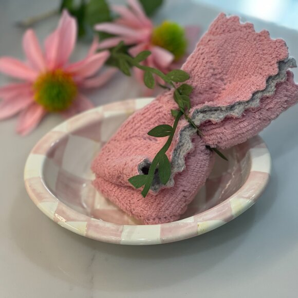 MacKenzie-Childs Rosy Check Soap Dish-NEW - Picture 11 of 16